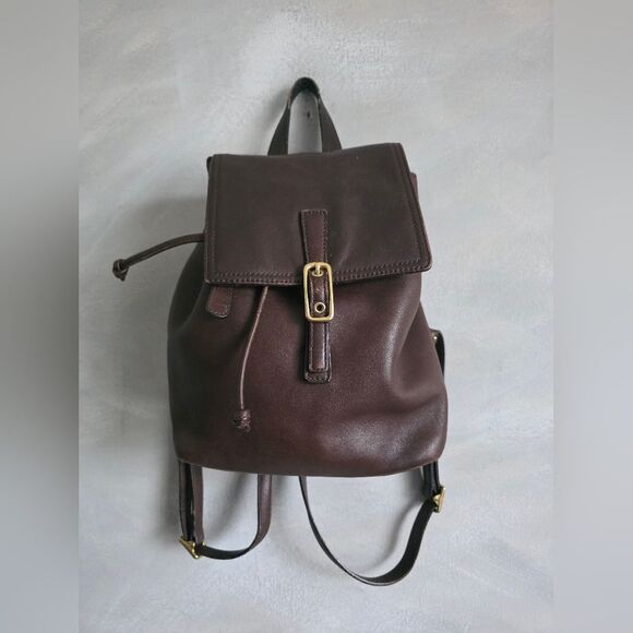 Vintage Coach Legacy Collection Leather Backpack 9858 Brown Gold 10x8x5 main image 14